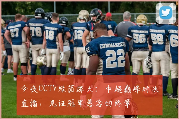 今夜CCTV绿茵烽火：中超巅峰对决直播，见证冠军悬念的终章
